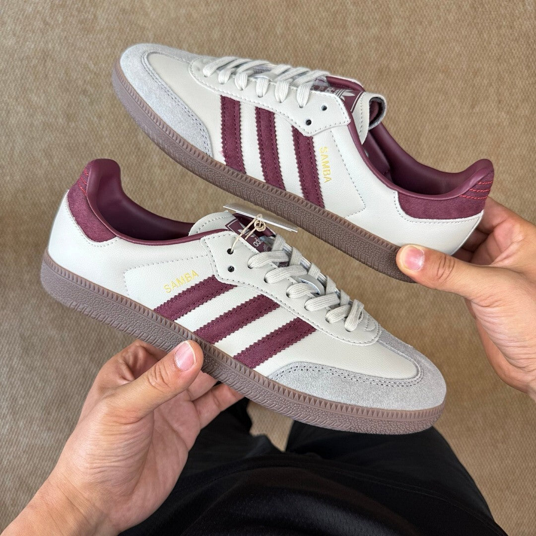 Adidas Samba OG Cloud White Collegiate Burgundy Gum B75807