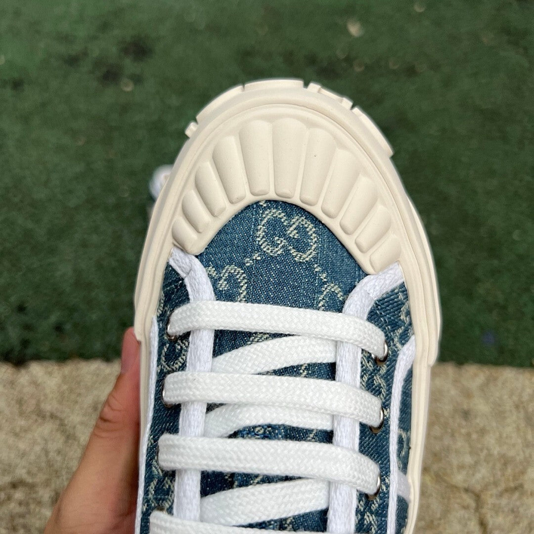 Gucci Women's GG Monogram Denim Platform Low-Top Sneaker, Code: 663456 XDD48 4268
