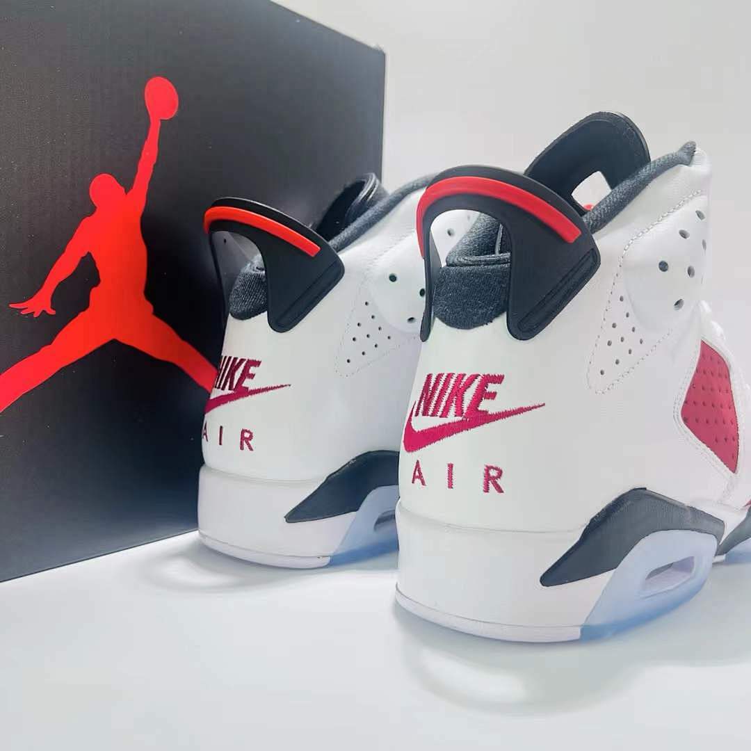 Air Jordan 6 Retro Carmine White Red Black Icy Sole Sneakers CT8529-106 Men's Basketball Shoes