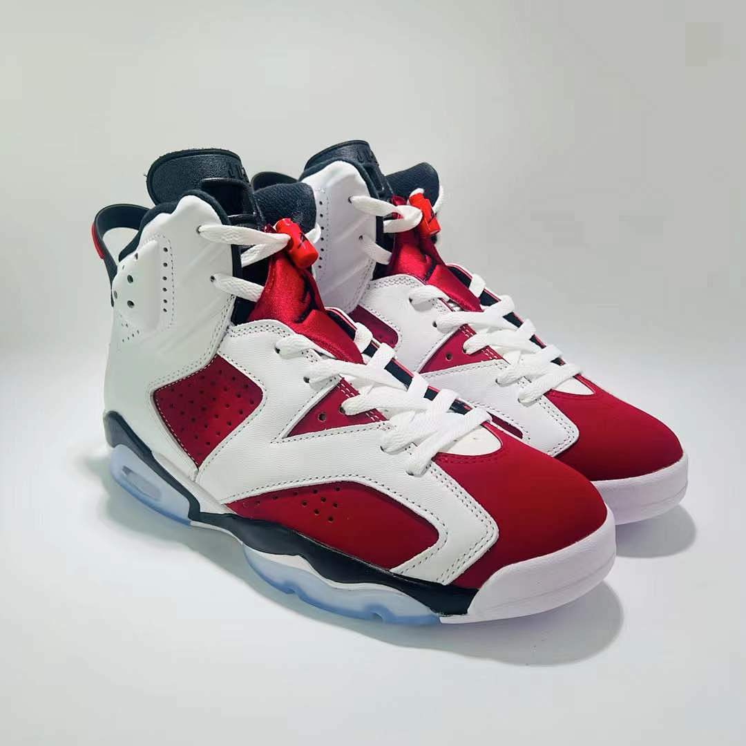 Air Jordan 6 Retro Carmine White Red Black Icy Sole Sneakers CT8529-106 Men's Basketball Shoes