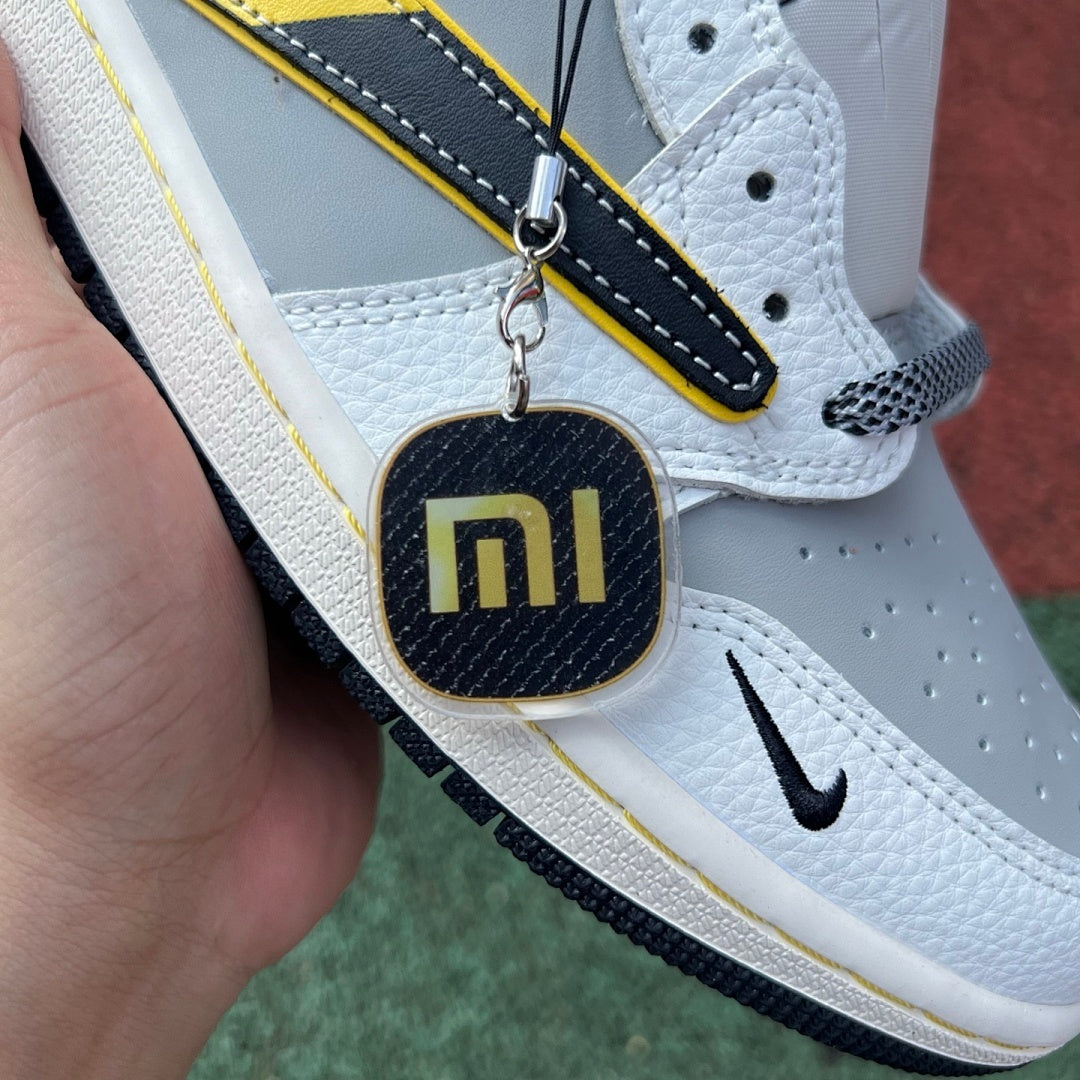 Nike Air Jordan 1 Low Xiaomi SU7 Custom Collaboration Sneakers Grey White Black Yellow