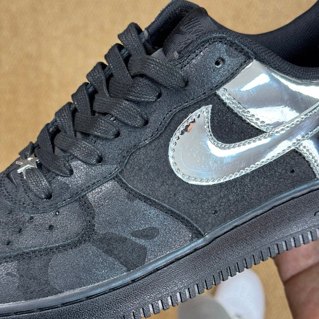 Nike Air Force 1 Low Black Metallic Silver CV1724-001