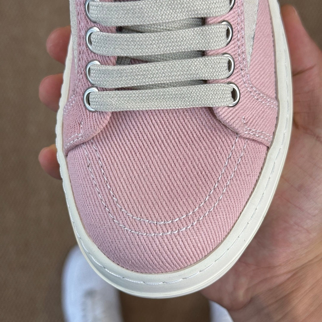 Rick Owens DRKSHDW Delta Low Sneakers Pink Canvas
