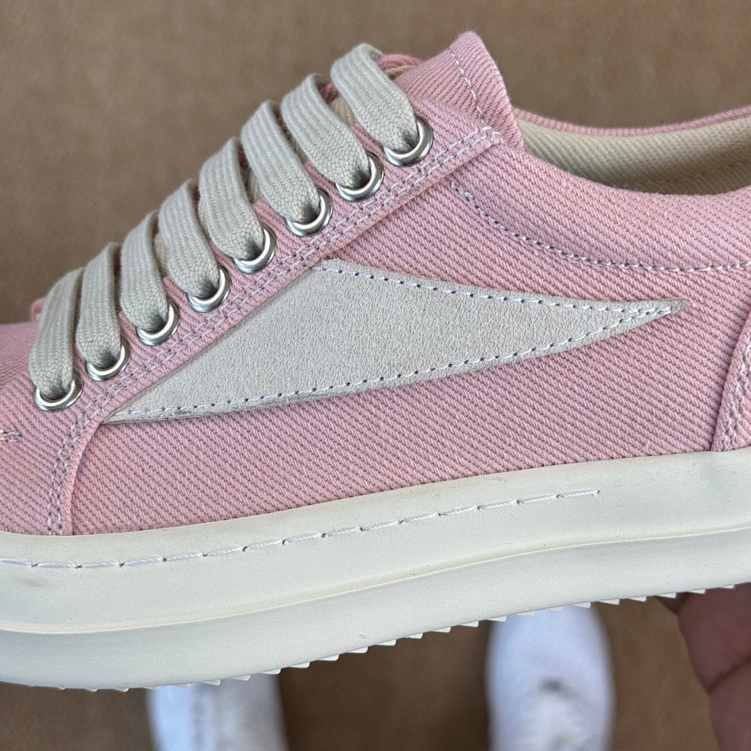 Rick Owens DRKSHDW Delta Low Sneakers Pink Canvas