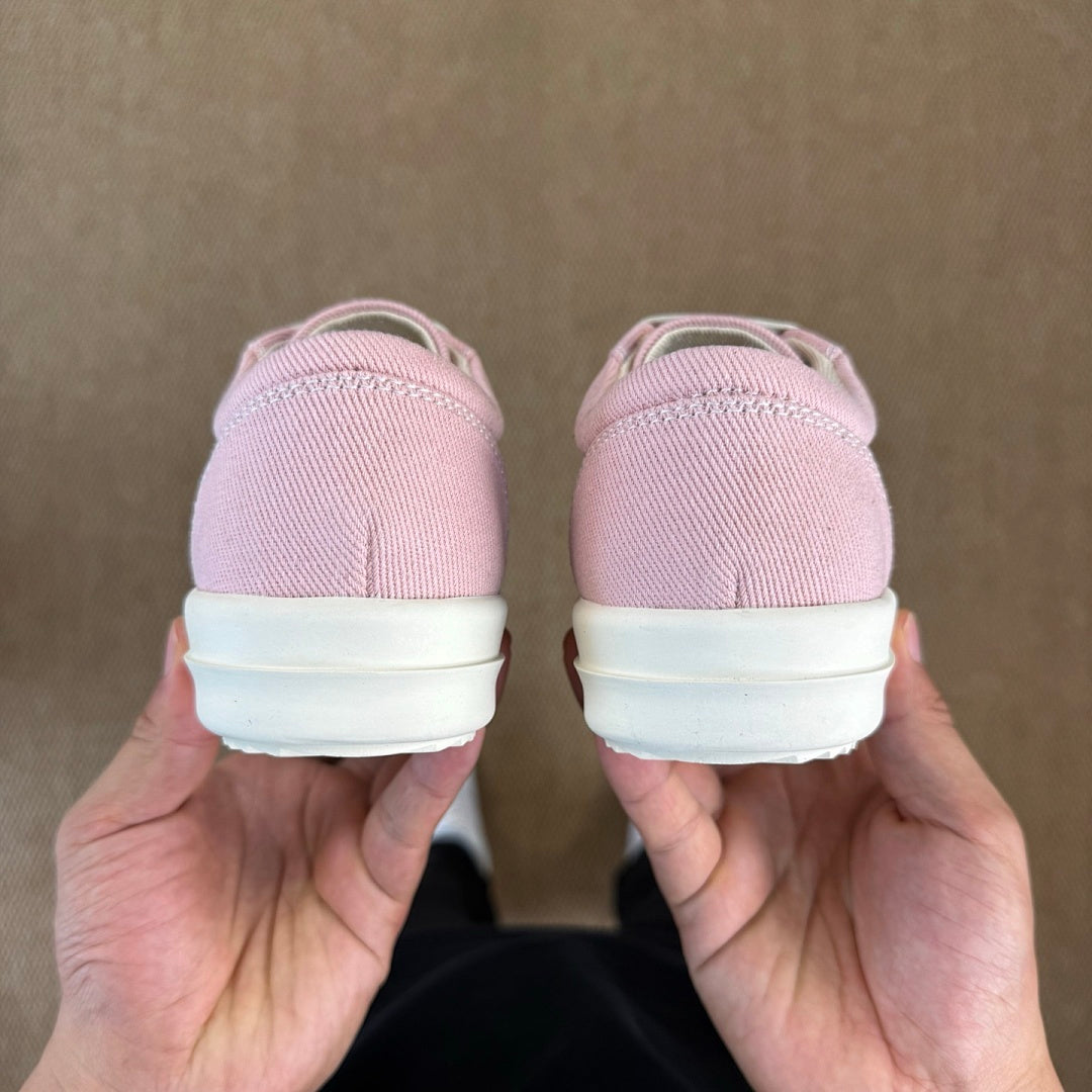 Rick Owens DRKSHDW Delta Low Sneakers Pink Canvas