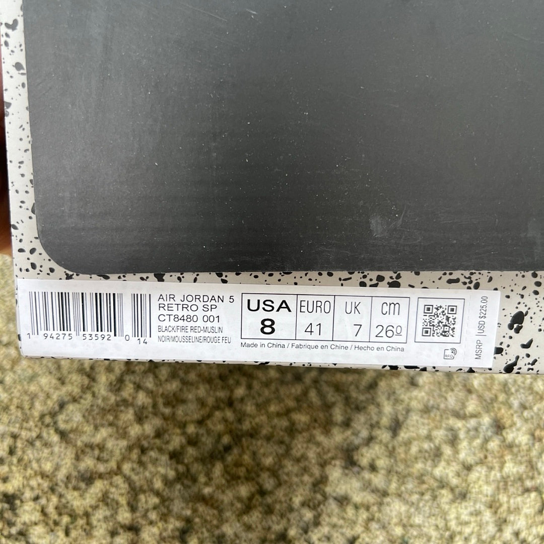 Off-White x Air Jordan 5 Muslin Black Metallic CT8480-001