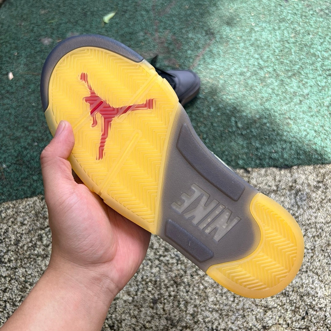 Off-White x Air Jordan 5 Muslin Black Metallic CT8480-001