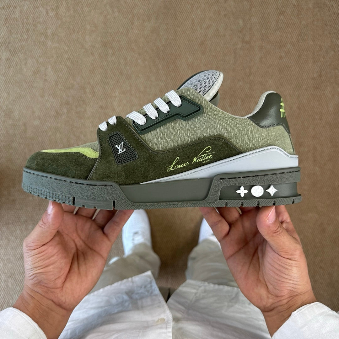 Louis Vuitton LV Trainer Sneaker Khaki Green 1A9Z6L