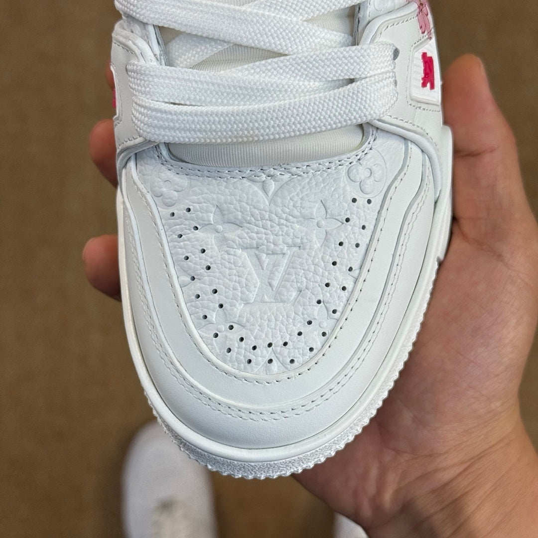 Louis Vuitton LV Trainer Sneaker White Pink Cherry Blossom