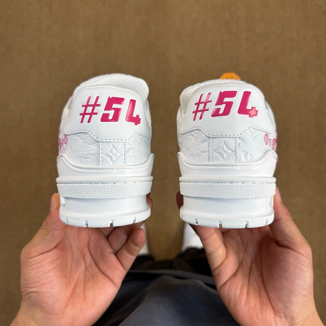 Louis Vuitton LV Trainer Sneaker White Pink Cherry Blossom