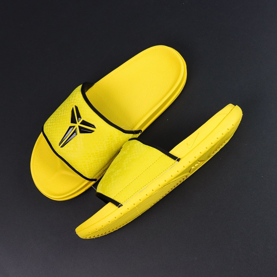Nike Yellow Alligator Print Slide Sandals
