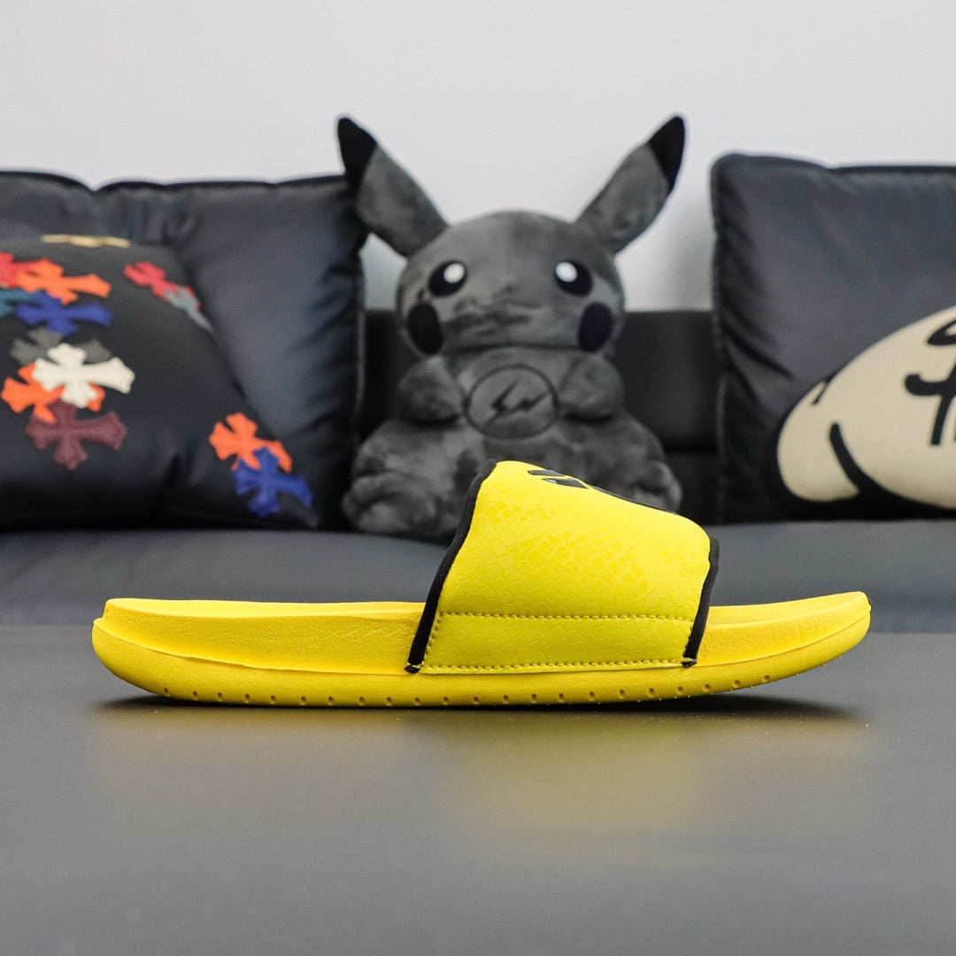 Nike Yellow Alligator Print Slide Sandals