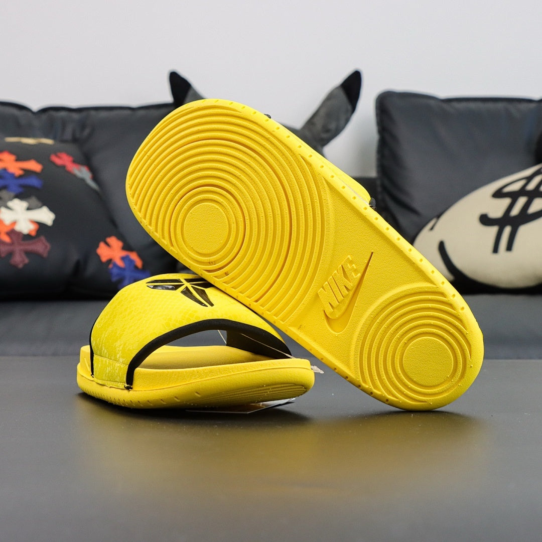 Nike Yellow Alligator Print Slide Sandals
