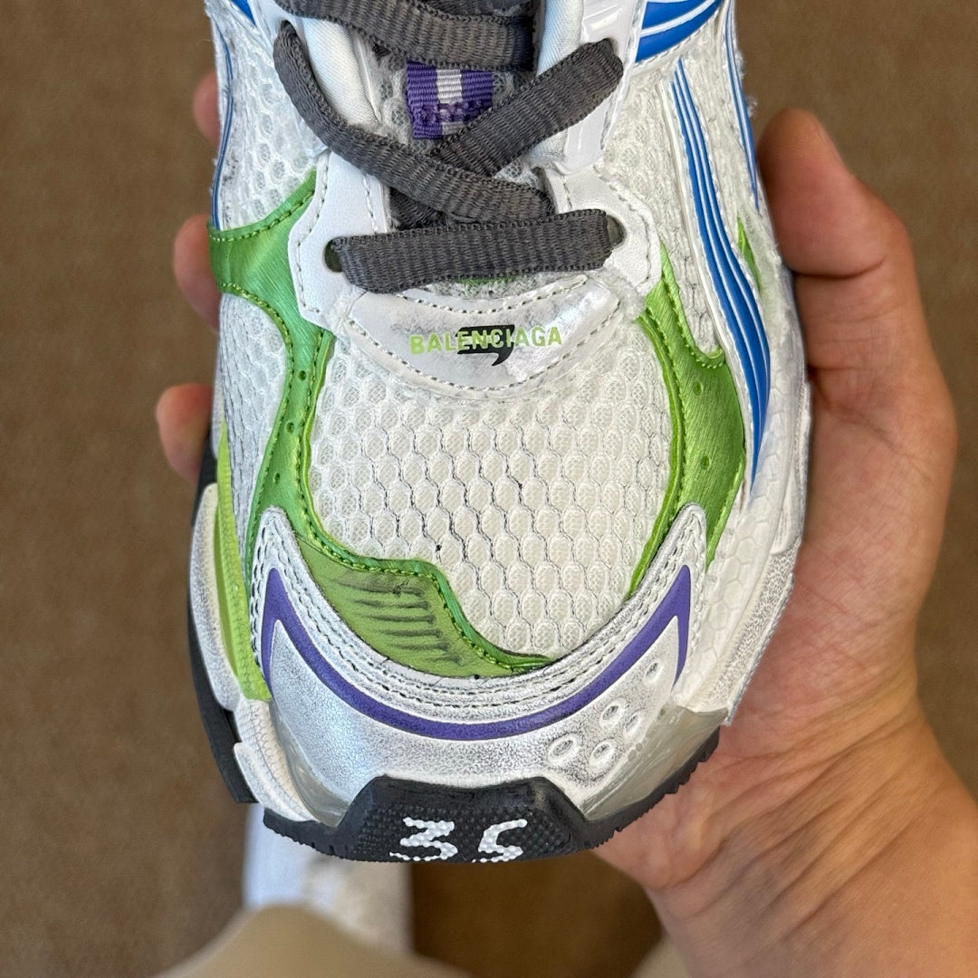Balenciaga Runner Sneaker White Blue Green Purple 677403 W3RB1 9016