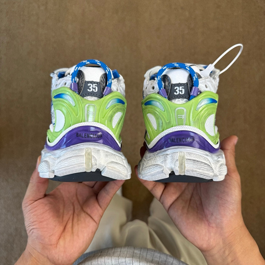 Balenciaga Runner Sneaker White Blue Green Purple 677403 W3RB1 9016