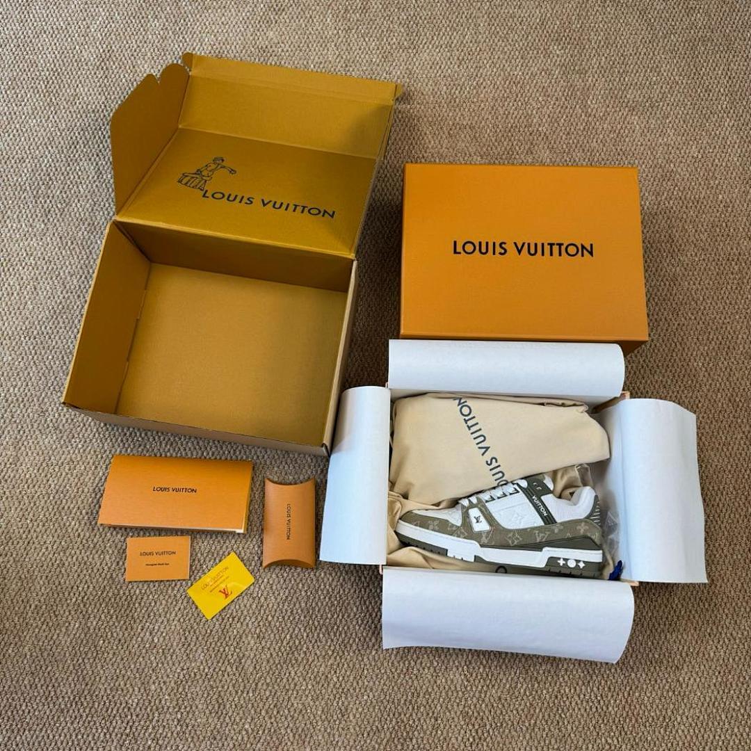 Louis Vuitton LV Trainer Sneaker Monogram Denim Kaki 1AAG6W