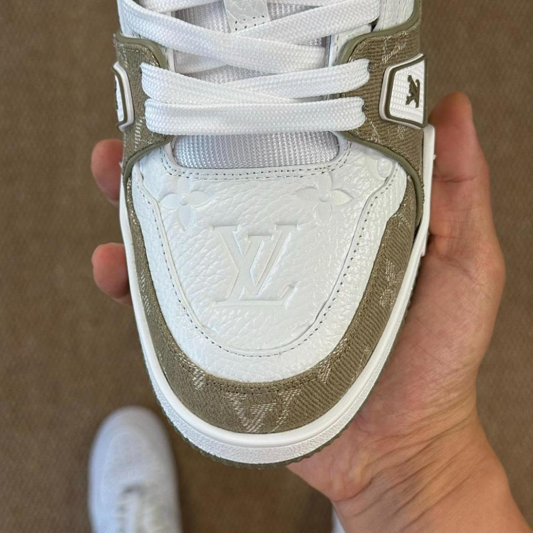 Louis Vuitton LV Trainer Sneaker Monogram Denim Kaki 1AAG6W
