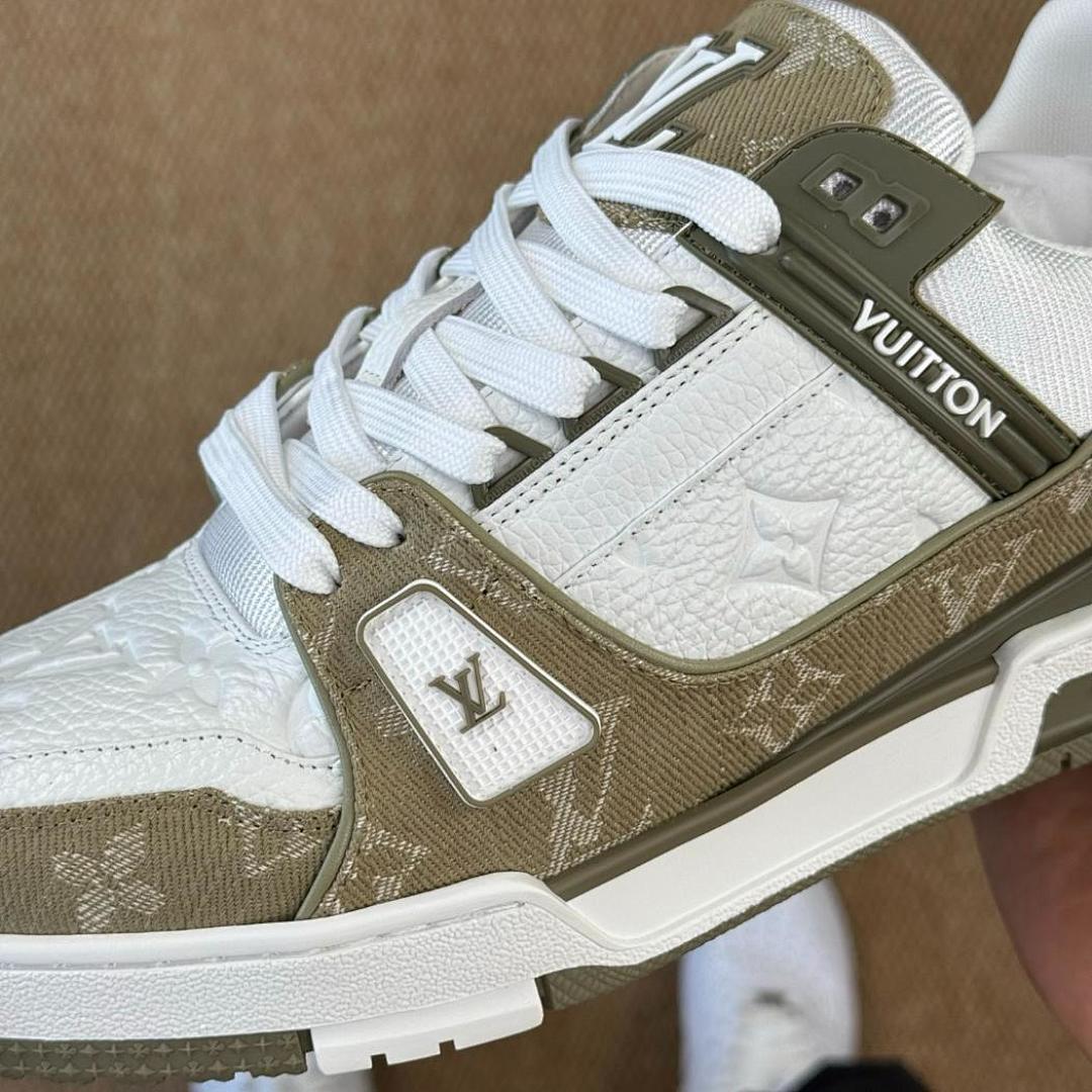 Louis Vuitton LV Trainer Sneaker Monogram Denim Kaki 1AAG6W