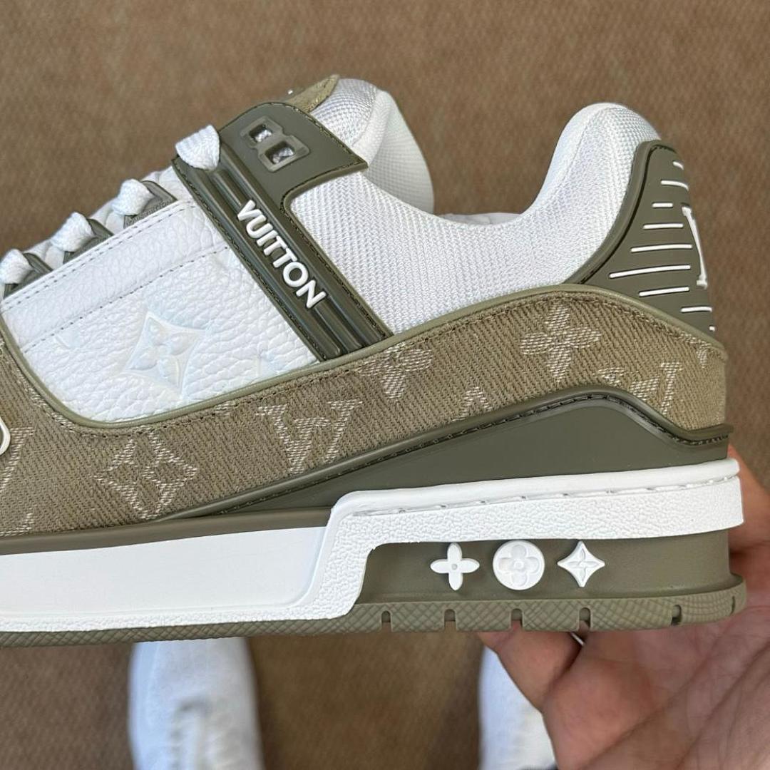 Louis Vuitton LV Trainer Sneaker Monogram Denim Kaki 1AAG6W