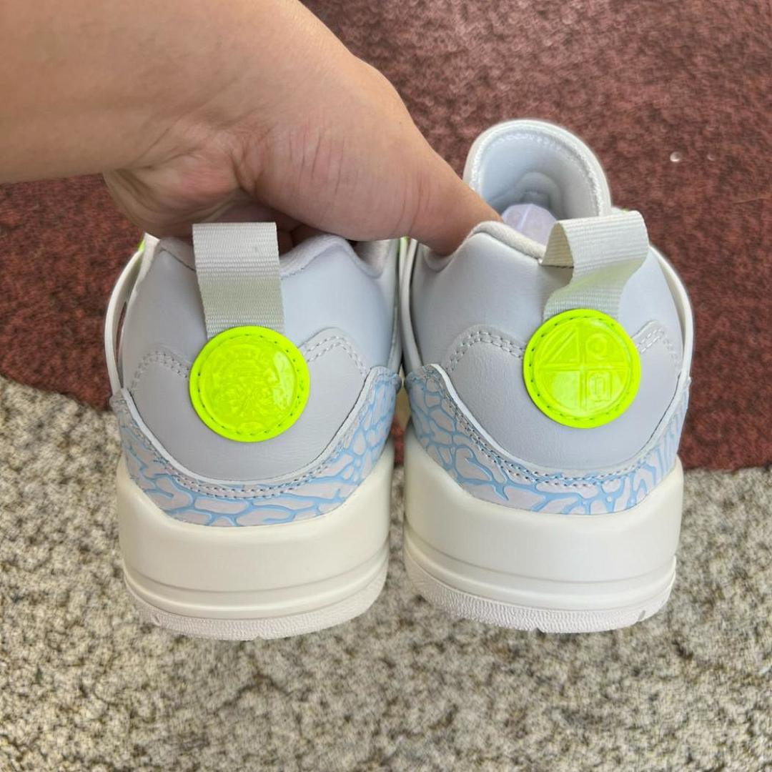 Air Jordan 4 Retro Grey Blue Elephant Print Volt
