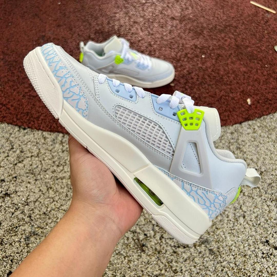 Air Jordan 4 Retro Grey Blue Elephant Print Volt