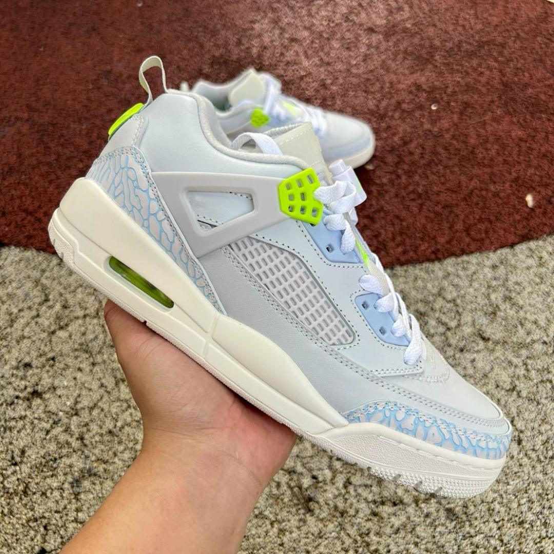 Air Jordan 4 Retro Grey Blue Elephant Print Volt