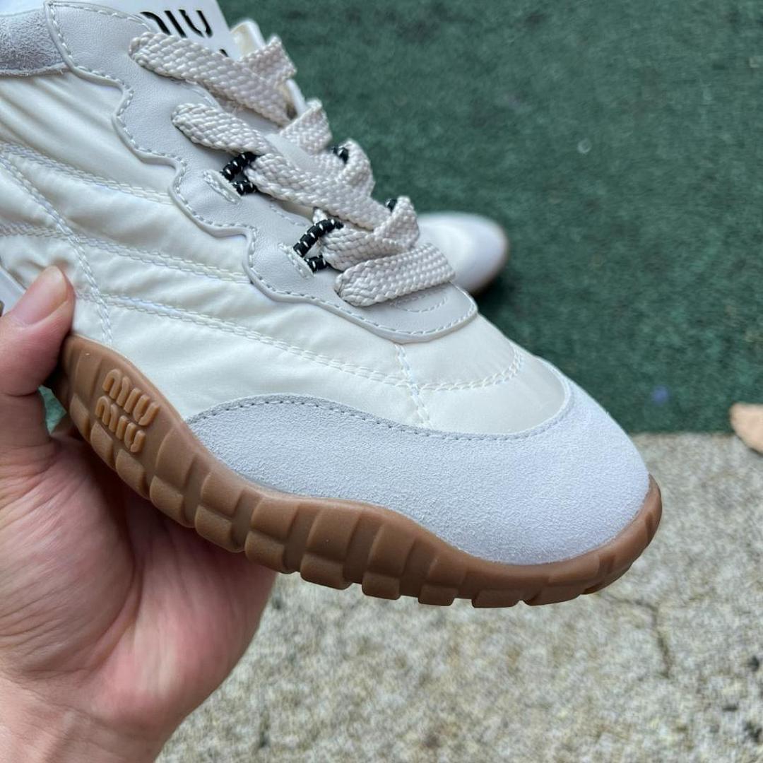 Miu Miu Nylon and Suede Chunky Sole Trainers
