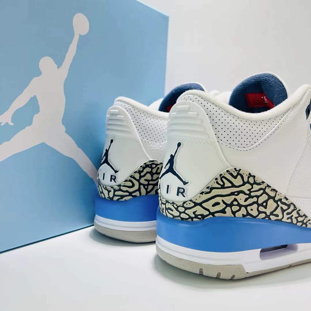 Air Jordan 3 Retro UNC University Blue White Tech Grey Sneakers Shoes CT8532-104