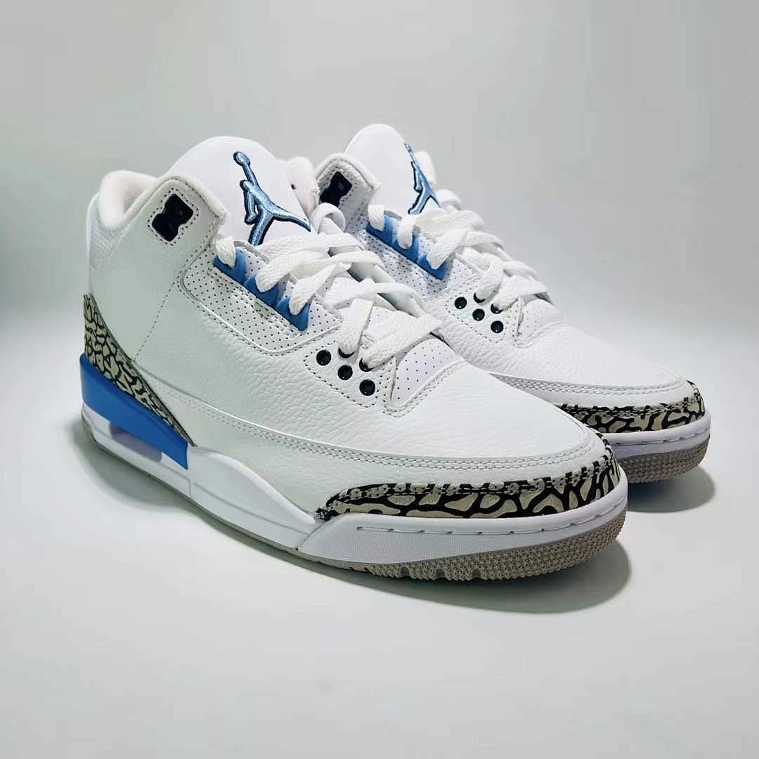 Air Jordan 3 Retro UNC University Blue White Tech Grey Sneakers Shoes CT8532-104