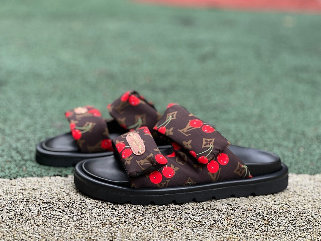Louis Vuitton Monogram Cerises Padded Slide Sandal