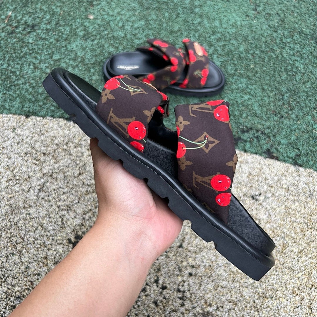 Louis Vuitton Monogram Cerises Padded Slide Sandal