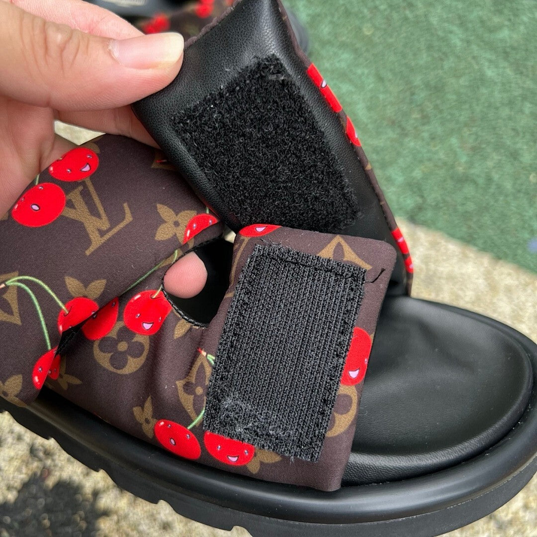 Louis Vuitton Monogram Cerises Padded Slide Sandal