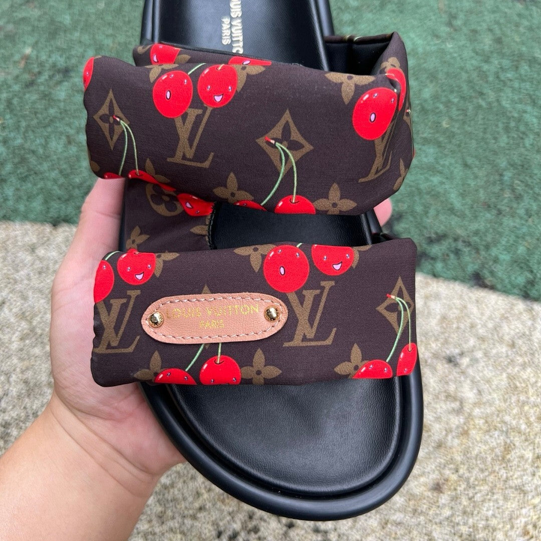 Louis Vuitton Monogram Cerises Padded Slide Sandal