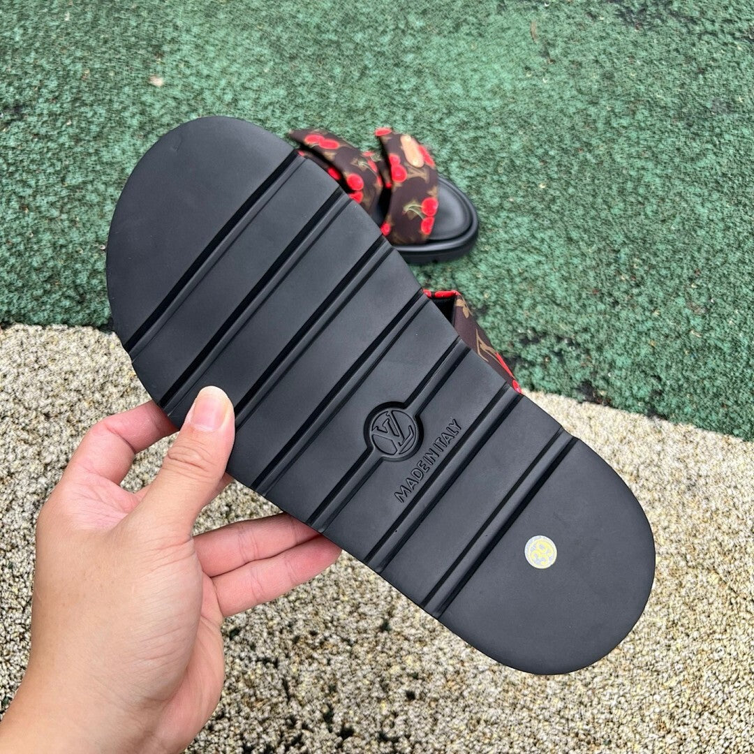 Louis Vuitton Monogram Cerises Padded Slide Sandal
