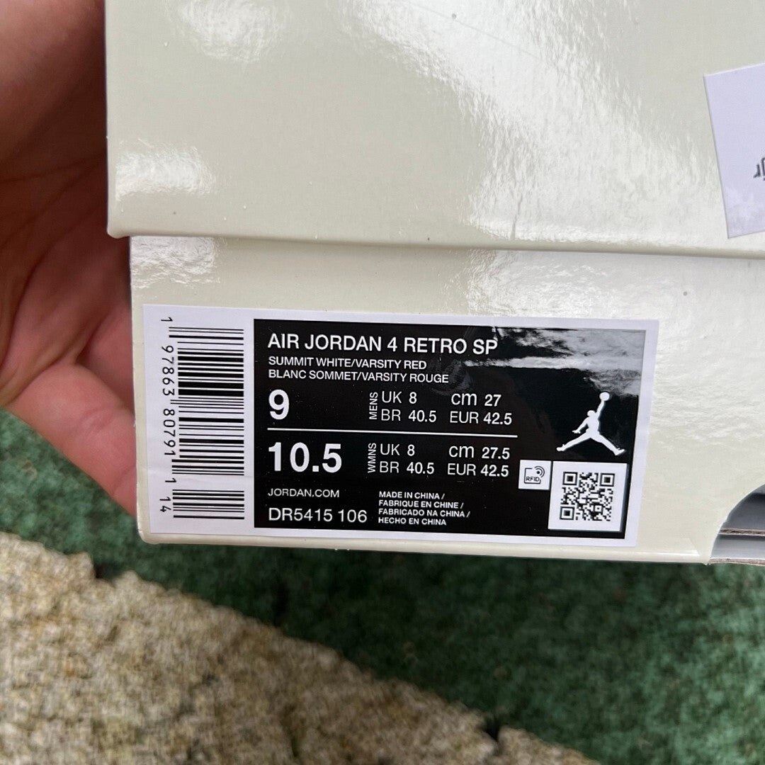 Air Jordan 4 Retro White Fire Red Cement Grey Gum