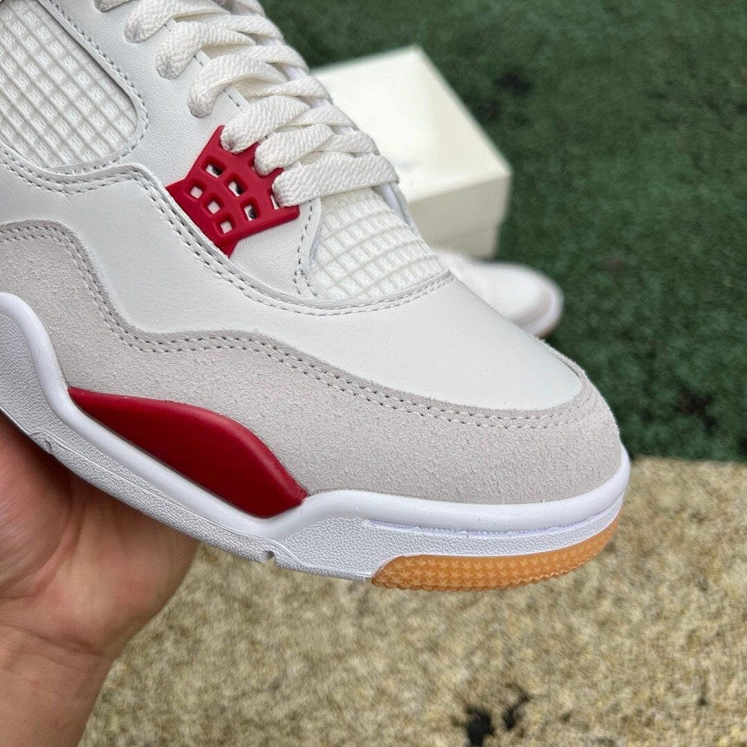 Air Jordan 4 Retro White Fire Red Cement Grey Gum
