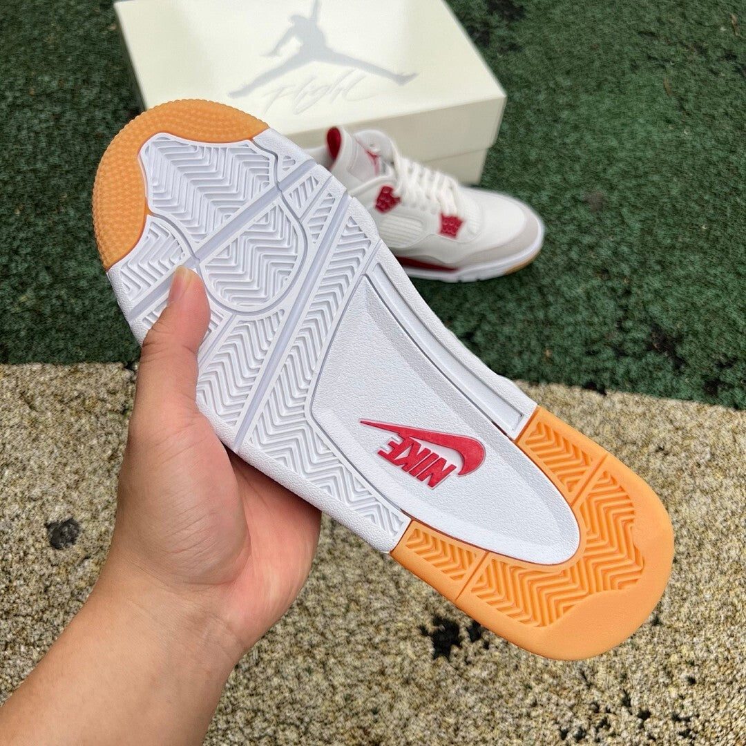 Air Jordan 4 Retro White Fire Red Cement Grey Gum