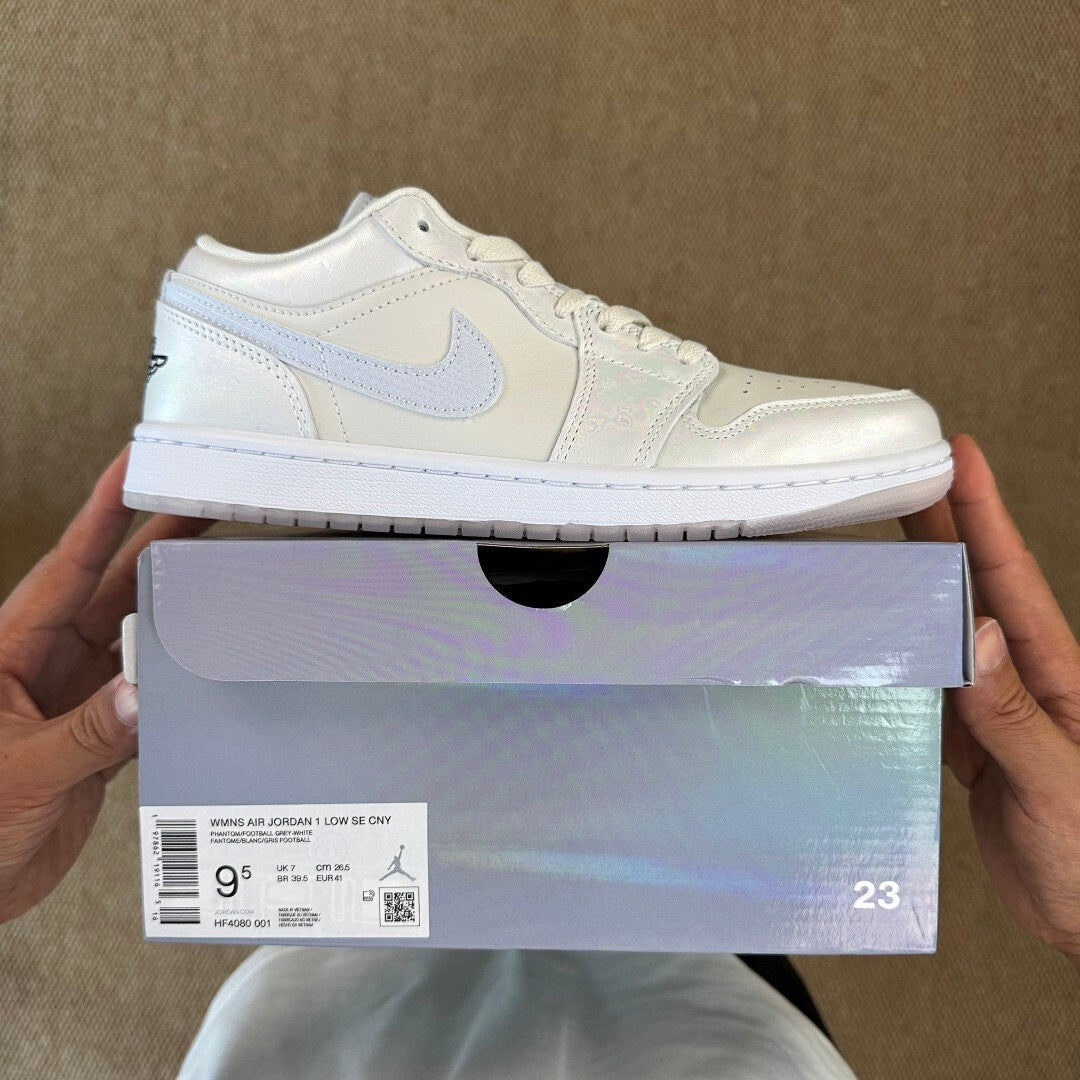 Air Jordan 1 Low SE White Iridescent Pink Foam Light Blue DX4376-180