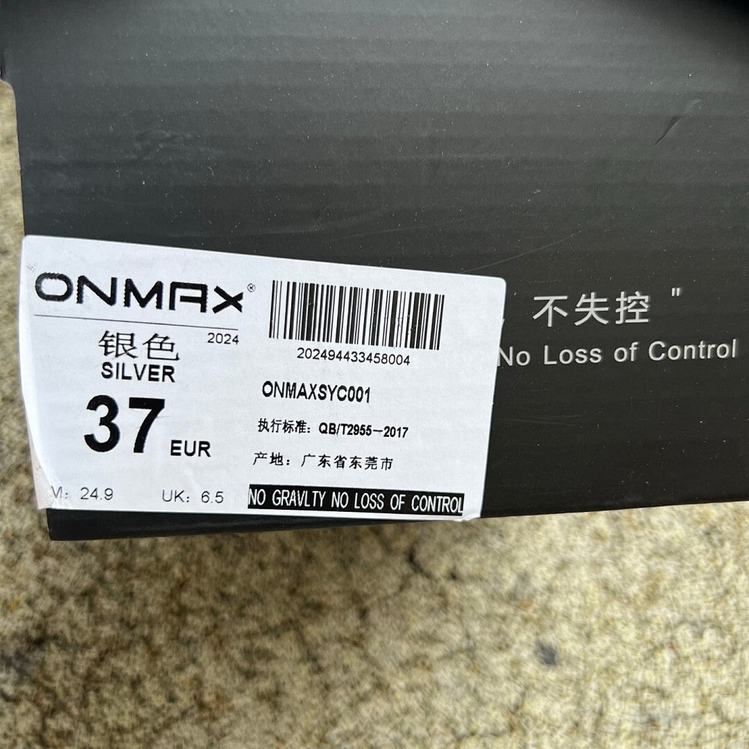 ONMAX Silver Metallic Reflective Mesh Chunky Sneakers