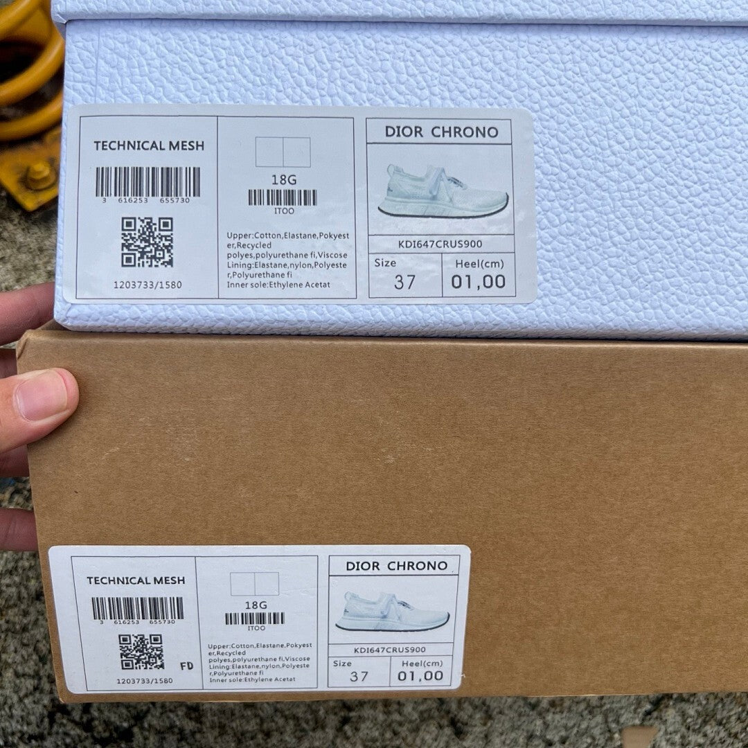 Christian Dior White Knit Low-Top Sneaker with Paris Strap