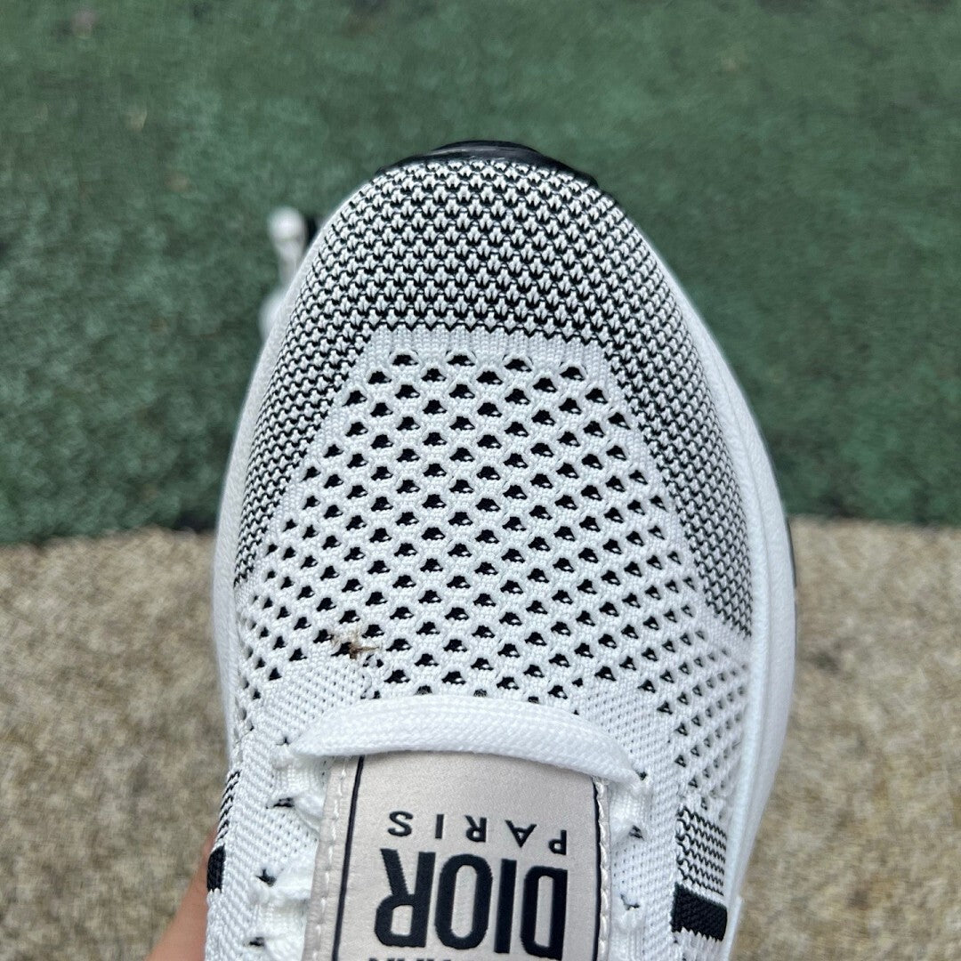 Christian Dior Paris White Black Knit 3-Stripe Sneakers