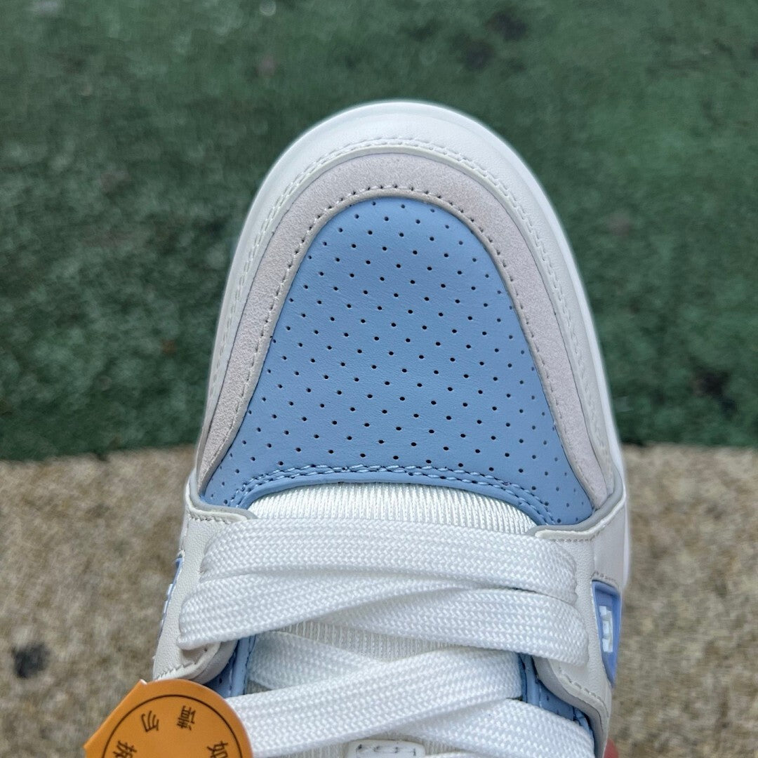 Louis Vuitton LV Trainer Sneaker White and Pastel Blue