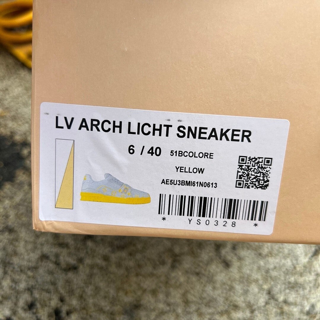 Louis Vuitton LV Trainer Sneaker Grey Yellow Monogram