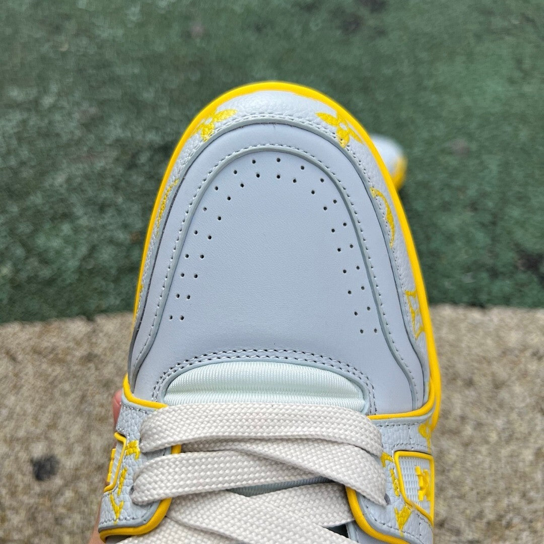 Louis Vuitton LV Trainer Sneaker Grey Yellow Monogram