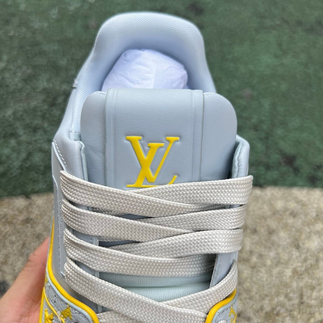 Louis Vuitton LV Trainer Sneaker Grey Yellow Monogram