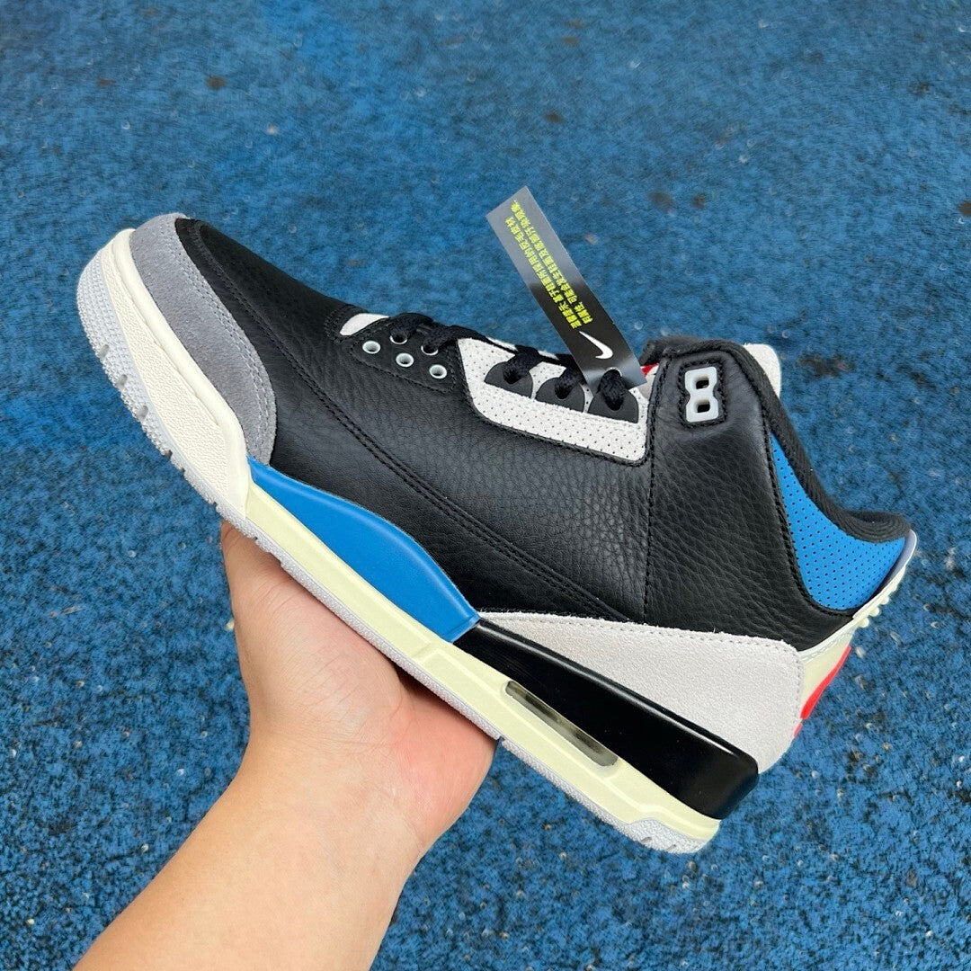Air Jordan 3 Retro Black Cement Blue Sail