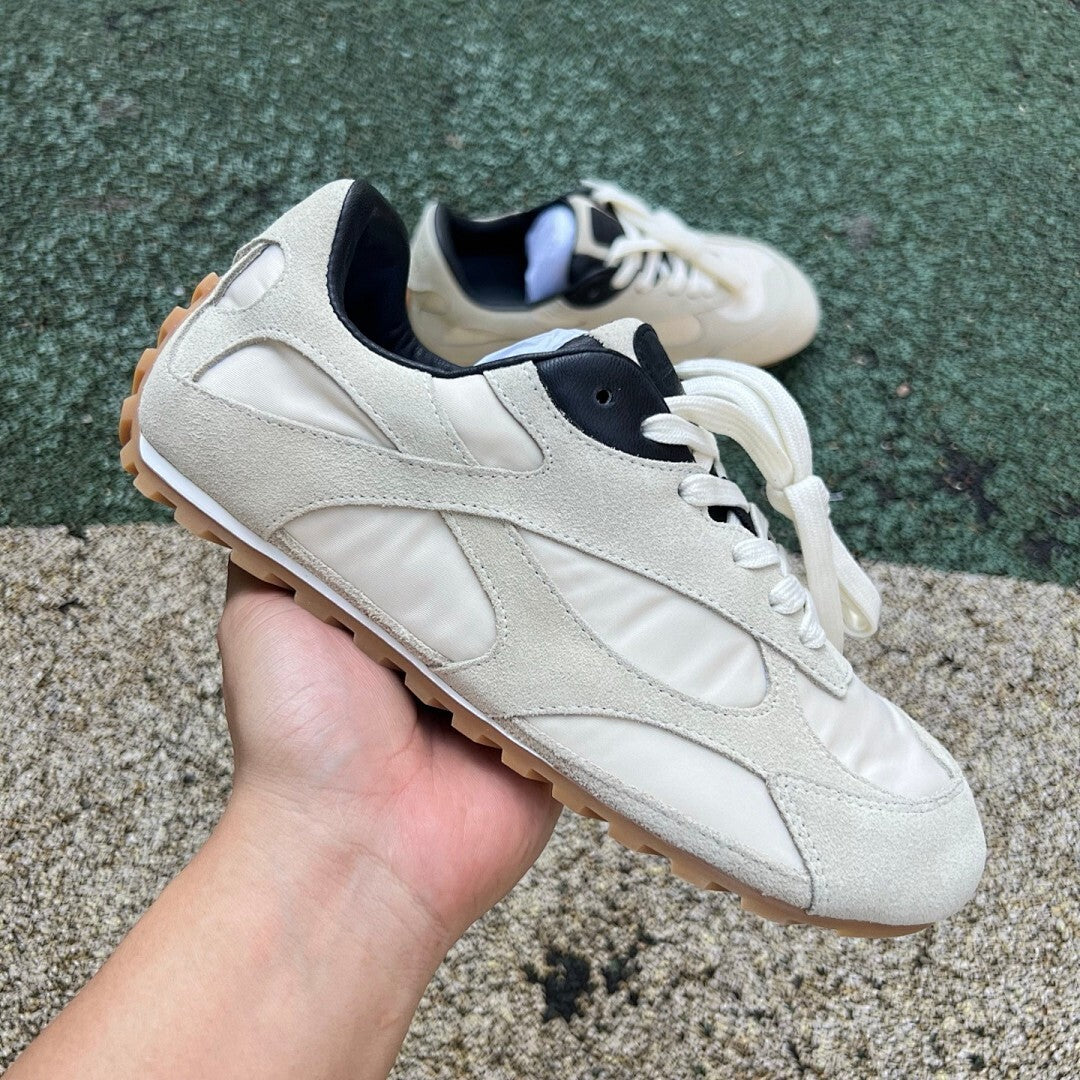 CD Retro Runner Sneakers Khaki Beige Black Gum Sole