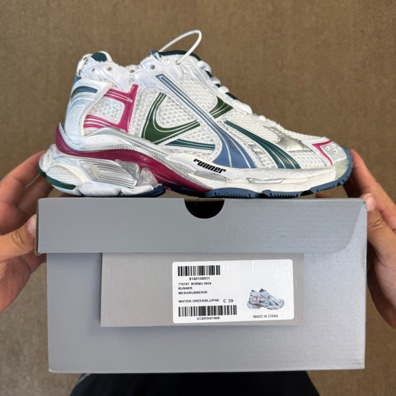 Balenciaga Runner Sneaker White Blue Green Pink