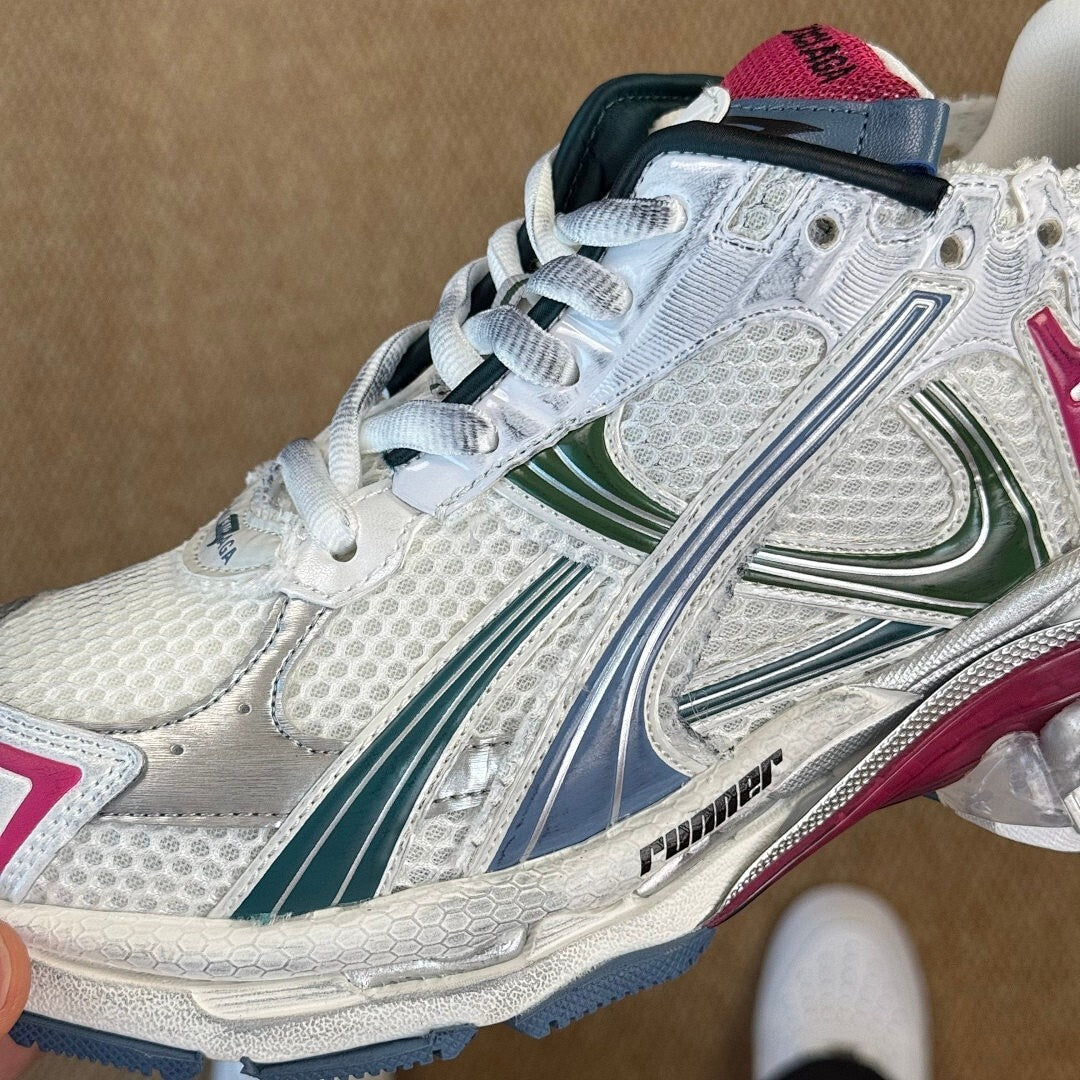Balenciaga Runner Sneaker White Blue Green Pink