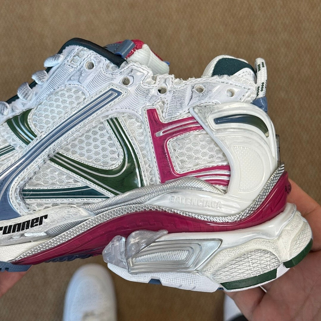 Balenciaga Runner Sneaker White Blue Green Pink